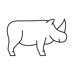 rhinoceros animal line icon vector. rhinoceros animal sign. isolated contour symbol black illustration
