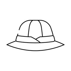 hat hunter line icon vector. hat hunter sign. isolated contour symbol black illustration