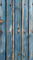 Fototapeta premium Close-up of weathered blue wooden planks