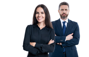 successful partnership. business team success. business partner isolated on white. two businesspeople in suit. business teamwork and collaboration. partnership concept. partner team. selective focus