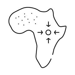 africa continent line icon vector. africa continent sign. isolated contour symbol black illustration