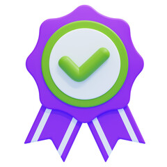 PNG 3D Badge Approved icon isolated on a white background