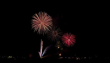 Fireworks Display in the Night Sky.