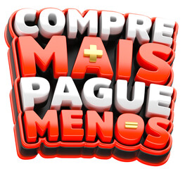 COMPRE MAIS PAGUE MENOS SELO 3D 