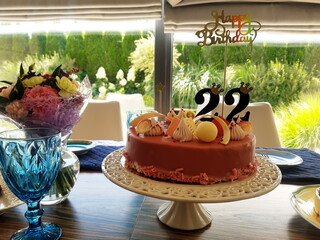 chocolate cake with whipped cream