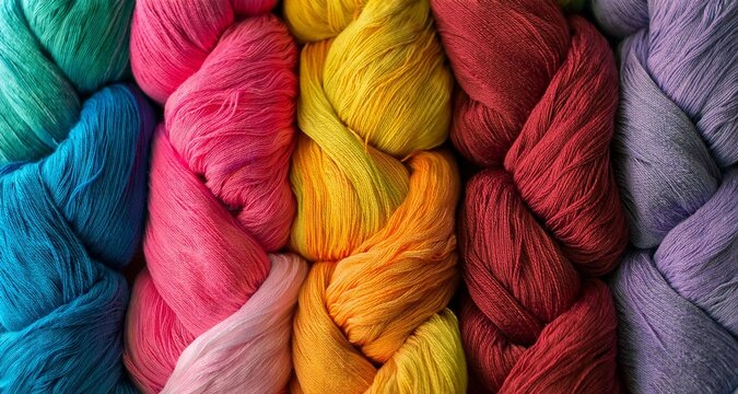 Fondo con textura de madejas de estambre coloridos 