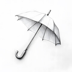 sea, white, vacation, resort, sunny, rest, relax, shade, outdoor, single, coast, sunlight, beach, paradise, sunshade, summertime, object, seasonal, simple, illustration, umbrella, drawing, isolated, 