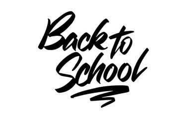 Back to school Black Phrase over white. Modern Lettering. Brushpen Pointed Pen font vector. Calligraphy script. Expressive Fancy Hand written Underlined typeface. Education and online learning.