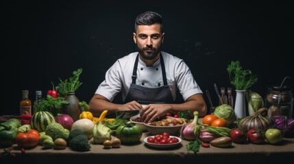Cheerful group eating healthy food, smiling with front view.