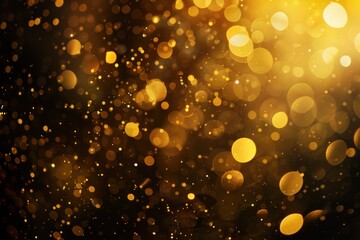 Soft golden bokeh lights creating a warm and festive ambiance, perfect for holiday and celebration themes.