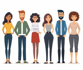 Fototapeta premium Diverse Group of People Illustration - Team Collaboration and Diversity Concept.