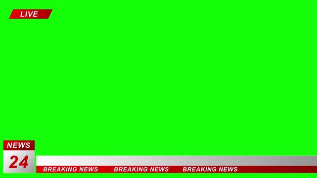 Live Breaking News, Lower Third on Green Screen