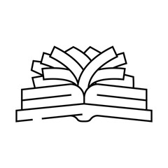composition from old book line icon vector. composition from old book sign. isolated contour symbol black illustration