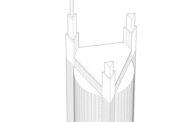 Building construction 3d rendering