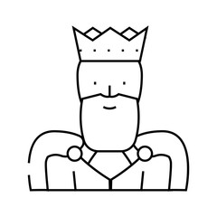 king man line icon vector. king man sign. isolated contour symbol black illustration