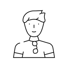 young male line icon vector. young male sign. isolated contour symbol black illustration
