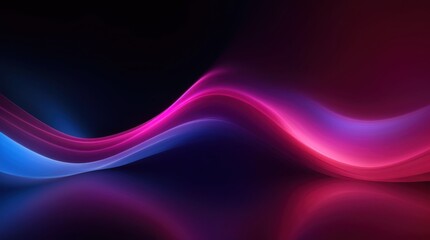 Fototapeta premium Abstract blue and pink waves smoothly flowing across a dark canvas 