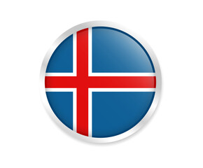 Obraz premium Flag of Iceland. Round flag. Flag icon. Circle flag icon logo vector illustration EPS