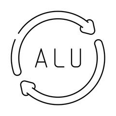 Fototapeta premium aluminum recycling package line icon vector. aluminum recycling package sign. isolated contour symbol black illustration