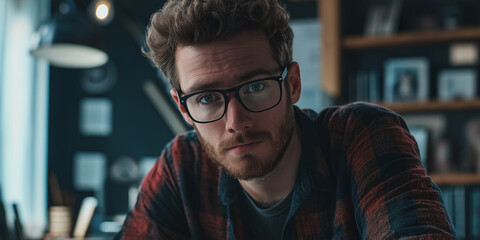 Fototapeta premium Focused Entrepreneur in Modern Workspace