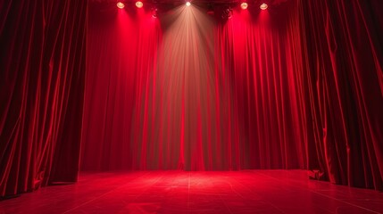 Theater stage with curtains and spotlights