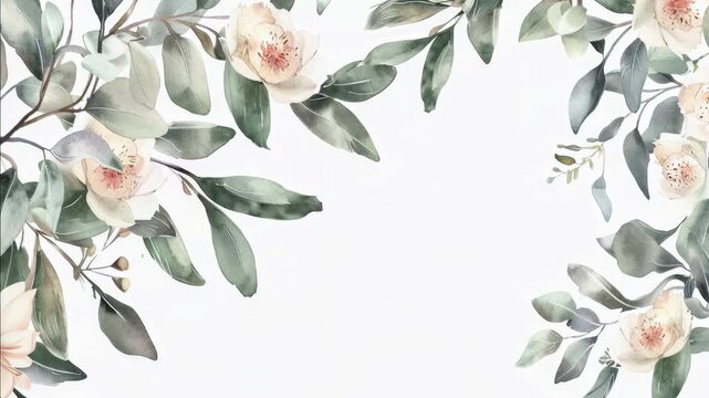 White background with elegant floral pattern