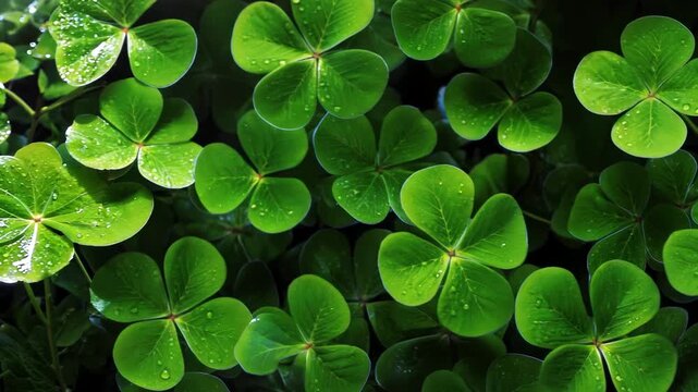 A vibrant collection of Irish clovers in full bloom, a symbol of St. Patrick's Day and the luck of the Irish.