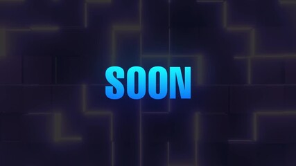 COMING SOON TEXT ANIMATION WITH DIGITAL BACKGROUND