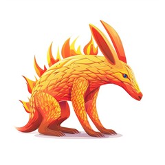 Obraz premium Aardvark flame animal cartoon isolated whitebackground 16:9