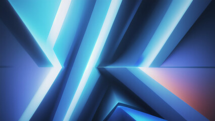 Blue geometric shape abstract technology background.