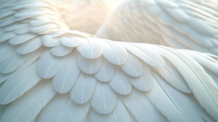Obraz premium Close-Up White Feather Background for Peace, Calm, and Spirituality, Ideal for Religious and Inspirational Imagery, Generative AI