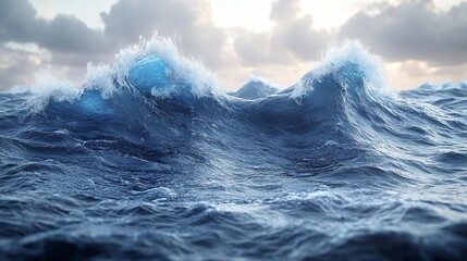 Fototapeta premium Transparent Background Ocean Waves Cutout, Perfect for Beach and Water Visuals, Generative AI