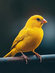 Canary isolated on metal background
