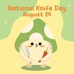 National knife day vector design for national knife day celebration. Suitable for flat design graphic illustration for social media ads, flyer design, flat illustration, banner, template, poster