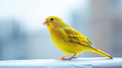 Canary isolated on paper background