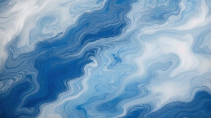Obraz premium Marbled patterns with swirling blues and whites reminiscent of water 