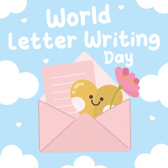 World letter writing day vector design for national knife day celebration. Suitable for flat design graphic illustration for social media ads, flyer design, flat illustration, banner, template, poster