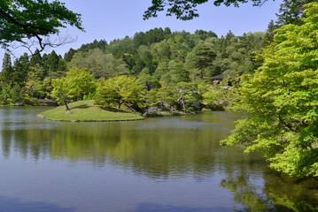 修学院離宮　上離宮の浴龍池　京都市左京区修学院