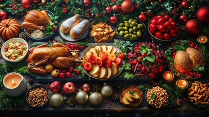 Fototapeta premium Festive foods and sweets