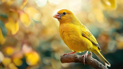 Canary isolated on abstract background