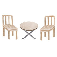 wooden chair and table, a set of chair and table
