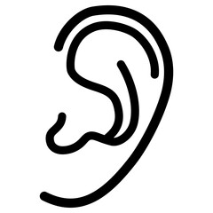 Fototapeta premium Ear Line Icon Vector Illustration 
