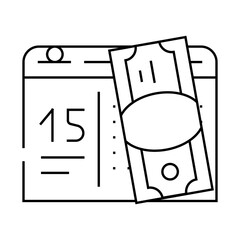 day for payment alimony line icon vector. day for payment alimony sign. isolated contour symbol black illustration