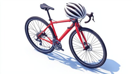 Fototapeta premium Bicycle with racing helmet, road cycling gear