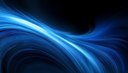 Fototapeta premium Abstract blue on black background texture. Dynamic curves ands blurs pattern. Detailed fractal graphics. Science and technology concept.