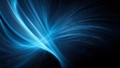 Abstract blue on black background texture. Dynamic curves ands blurs pattern. Detailed fractal graphics. Science and technology concept.