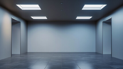 bright business contemporary gallery step virtual background empty white black building atmosphere floor product backlight rendering hall evening parametric stone luxury wall perspective showroom