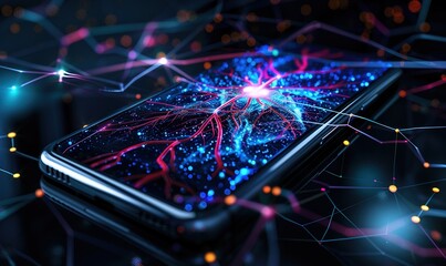 human with smartphone intelligent technology development man with modern concept Generate AI