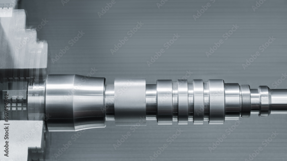 Poster manufacturing professional metalworking machine. industrial concept. programmable modern cnc digital