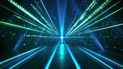 Naklejka premium A series of lights are shining on a blue background